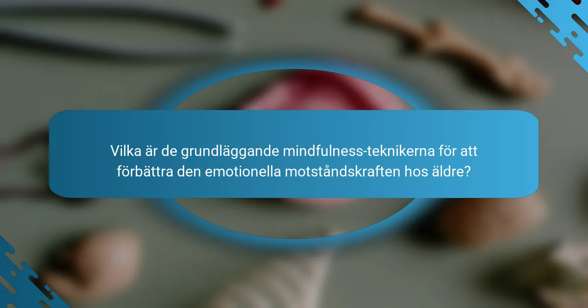 Vilka är de grundläggande mindfulness-teknikerna för att förbättra den emotionella motståndskraften hos äldre?