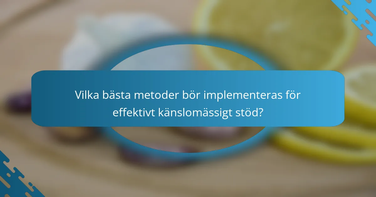 Vilka bästa metoder bör implementeras för effektivt känslomässigt stöd?