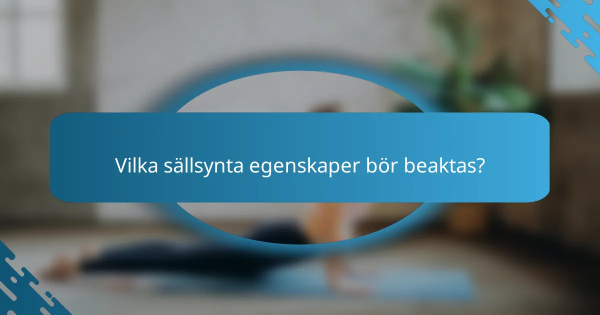 Vilka sällsynta egenskaper bör beaktas?