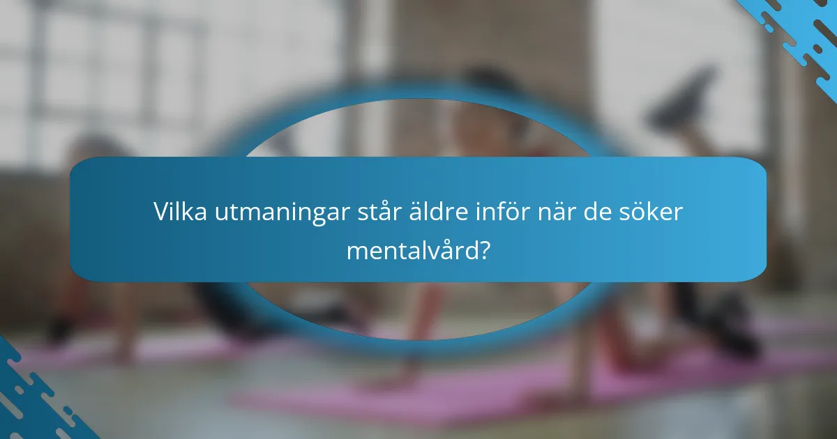 Vilka utmaningar står äldre inför när de söker mentalvård?