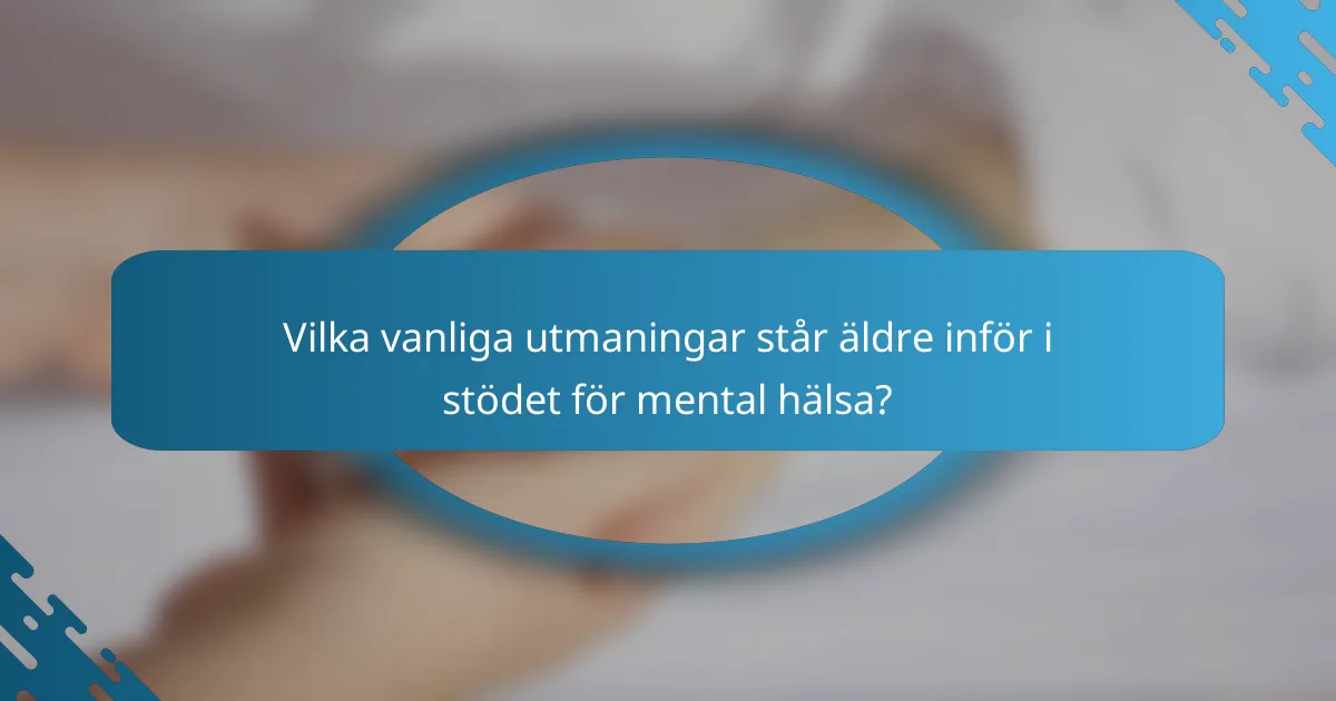 Vilka vanliga utmaningar står äldre inför i stödet för mental hälsa?